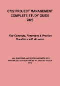 C722 Project Management Complete Study Guide 2026 &vert; Project Planning&comma; Risk Management&comma; Practice Questions & Exam Prep