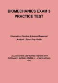 Biomechanics Exam 3 Study Guide 2026 &vert; Kinetics&comma; Kinematics&comma; Muscle Forces&comma; Practice Questions & Exam Prep