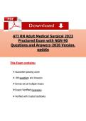 ATI RN Adult Medical Surgical 2023 &NewLine;Proctored Exam with NGN 90 &NewLine;Questions and Answers-2026 Version&period; &NewLine;update 