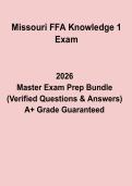 Missouri FFA Knowledge Test 1 PDF &vert; Agriculture Study Guide & Practice Questions