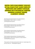 NAPSRx CNPR EXAM NEWEST 2026&sol;2027 ACTUAL EXAM STUDY GUIDE COMPLETE QUESTIONS AND CORRECT DETAILED ANSWERS WITH RATIONALES &lpar;VERIFIED ANSWERS&rpar; &vert;ALREADY GRADED A&plus;&vert;&vert;NEWEST VERSION&NewLine;