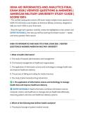 HIMA 410 INFORMATICS AND ANALYTICS FINAL EXAM 2026 &vert; VERIFIED QUESTIONS & ANSWERS &vert; AMERICAN MILITARY UNIVERSITY STUDY GUIDE &vert; SCORE 100&percnt;