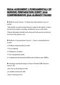 NU136 ASSESSMENT 3 FUNDAMENTALS OF &NewLine;NURSING PREPARATION SCRIPT 2026 &NewLine;COMPREHENSIVE Q&A ALREADY PASSED