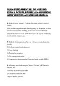 NU136 FUNDAMENTALS OF NURSING &NewLine;EXAM 3 ACTUAL PAPER 2026 QUESTIONS &NewLine;WITH VERIFIED ANSWERS GRADED A&plus;&NewLine;