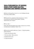 NU136 FUNDAMENTALS OF NURSING &NewLine;EXAM 3 STUDY GUIDE 2026 FULL &NewLine;QUESTIONS AND VERIFIED ANSWERS