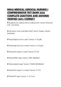 NU155 MEDICAL SURGICAL NURSING I &NewLine;COMPREHENSIVE TEST BANK 2026 &NewLine;COMPLETE QUESTIONS AND ANSWERS &NewLine;VERIFIED 100&percnt; CORRECT 