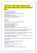 TAP Series&colon; Food Safety Training Exam &vert;&NewLine;Q&A Study Guide &vert; 2026 &vert; 100&percnt; Verified &vert; A&plus;&NewLine;Pass&NewLine;