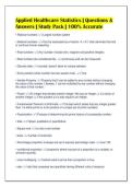 Applied Healthcare Statistics &vert; Questions &&NewLine;Answers &vert; Study Pack &vert; 100&percnt; Accurate