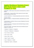Applied Healthcare Statistics Exam &vert;&NewLine;Q&A Study Guide &vert; 2026 &vert; 100&percnt;&NewLine;Verified &vert; A&plus; Pass