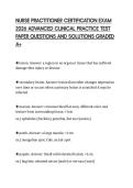NURSE PRACTITIONER CERTIFICATION EXAM &NewLine;2026 ADVANCED CLINICAL PRACTICE TEST &NewLine;PAPER QUESTIONS AND SOLUTIONS GRADED &NewLine;A&plus; 