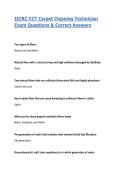 IICRC CCT Carpet Cleaning Technician Exam Questions & Correct Answers