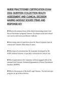 NURSE PRACTITIONER CERTIFICATION EXAM &NewLine;2026 QUESTION COLLECTION HEALTH &NewLine;ASSESSMENT AND CLINICAL DECISION &NewLine;MAKING MODULE SOLVED ITEMS AND &NewLine;RESPONSE KEY 