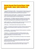 Florida Aquatic Pest Control Exam &vert; Q&A&NewLine;Study Guide &vert; 2026 &vert; 100&percnt; Verified &vert; A&plus;&NewLine;Pass&NewLine;