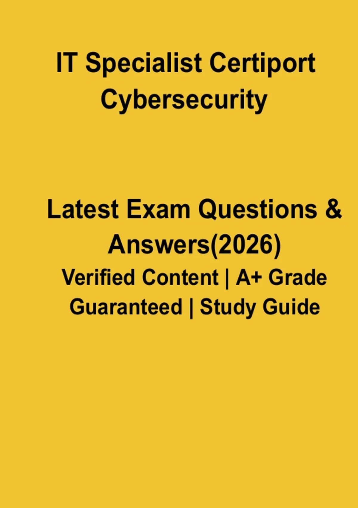 IT Specialist Certiport Cybersecurity PDF | Certification Study Guide ...