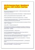 GA Life Insurance Exam &vert; Questions &&NewLine;Answers &vert; 100&percnt; Verified &vert; Fast Pass&NewLine;Prep
