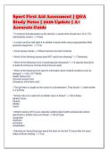 Sport First Aid Assessment &vert; Q&A&NewLine;Study Notes &vert; 2026 Update &vert; A&plus;&NewLine;Accurate Guide