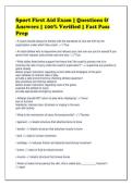 Sport First Aid Exam &vert; Questions &&NewLine;Answers &vert; 100&percnt; Verified &vert; Fast Pass&NewLine;Prep