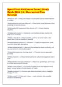 Sport First Aid Course Exam &vert; Study&NewLine;Guide Q&A &vert; A&plus; Guaranteed Pass&NewLine;Material