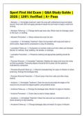 Sport First Aid Exam &vert; Q&A Study Guide &vert;&NewLine;2026 &vert; 100&percnt; Verified &vert; A&plus; Pass