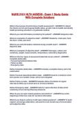 NURS 3101 HLTH ASSESS - Exam 1 Study Guide With Complete Solutions