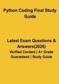Python Coding 2026 PDF &vert; Programming Study Guide & Practice Exam Questions