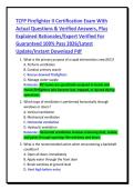 Compilation Bundle for TCFP Firefighter I & II Certification Exam With Actual Questions & Verified Answers&comma; Plus Explained Rationales&sol;Expert Verified For Guaranteed 100&percnt; Pass 2026&sol;Latest Update&sol;Instant Download Pdf