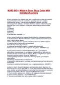 NURS 3101- Midterm Exam Study Guide With Complete Solutions