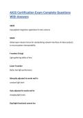 AXIS Certification Exam Complete Questions With Answers&vert; Guaranteed Pass