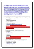Compilation Bundle for TCFP Fire Instructor I & II Certification Exam With Actual Questions & Verified Answers&comma; Plus Explained Rationales&sol;Expert Verified For Guaranteed 100&percnt; Pass 2026&sol;Latest Update&sol;Instant Download Pdf