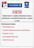 HESI Midpoint Exam V1 &vert; Complete 130 Questions & Answers with Rationales &vert; Latest 2026&sol;2027 Study Guide &vert;&vert; Complete A&plus; Guide&period;