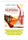 Latest Update Test Bank for Stanhope Public Health Nursing&colon; Population-Centered Health Care in the Community 11th Edition &ndash;  100&percnt; Complete Verified Questions & Answers &lpar;2025&ndash;2026&rpar;