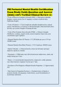 PSI Perinatal Mental Health Certification&NewLine;Exam Study Guide Question and Answer&NewLine;&lpar;2026&rpar; 100&percnt; Verified Clinical Review A&plus;