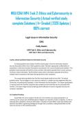 WGU C841 IHP4 Task 2&colon; Ethics and Cybersecurity in Information Security &vert; Actual verified study complete Solutions &vert; A&plus; Graded &vert; 2026 Updates &vert; 100&percnt; correct