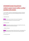 ati detailed answer key gi&sol;neuro&NewLine;medical surgical newest edition verified questions and answers  &NewLine;&NewLine;