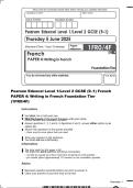 Pearson Edexcel Level 1&sol;Level 2 GCSE &lpar;9&ndash;1&rpar; French &NewLine;PAPER 4&colon; Writing in French Foundation Tier &NewLine;&lpar;1FR0&sol;4F&rpar;