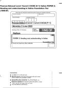 Pearson Edexcel Level 1&sol;Level 2 GCSE &lpar;9&ndash;1&rpar; Italian PAPER 4&colon; &NewLine;Writing in Italian Foundation Tier  2025 VERIFIED QP AND &NewLine;MS 