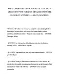 NARM CPM BOARD EXAM 2026-2027 ACTUAL EXAM QUESTIONS WITH CORRECT DETAILED AND WELL ELABORATE ANSWERS&period; ALREADY GRADED A&plus;