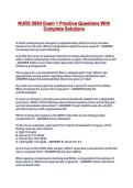 NURS 3664 Exam 1 Practice Questions With Complete Solutions