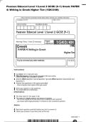 arson Edexcel Level 1&sol;Level 2 GCSE &lpar;9&ndash;1&rpar; Greek PAPER &NewLine;4&colon; Writing in Greek Higher Tier &lpar;1GK   0&sol;4H