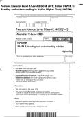 Pearson Edexcel Level 1&sol;Level 2 GCSE &lpar;9&ndash;1&rpar; Italian PAPER 3&colon; &NewLine;Reading and understanding in Italian Higher Tier &lpar;1IN0&sol;3H&rpar;  