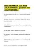 PEDIATRIC PRIMARY CARE BURNS &NewLine;ACTUAL PAPER 2026 QUESTIONS WITH &NewLine;ANSWERS GRADED A&plus;