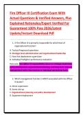 Fire Officer III Certification Exam With&NewLine;Actual Questions & Verified Answers&comma; Plus&NewLine;Explained Rationales&sol;Expert Verified For&NewLine;Guaranteed 100&percnt; Pass 2026&sol;Latest&NewLine;Update&sol;Instant Download Pdf