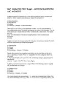 NUR 509 BATES TEST BANK &ndash; MIDTERM QUESTIONS AND ANSWERS