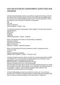 NUR 509 ADVANCED ASSESSMENT QUESTIONS AND ANSWERS