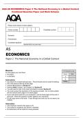 AQA AS ECONOMICS Paper 2 The National Economy in a Global Context&NewLine; Combined Question Paper and Mark Schem