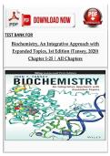 Test Bank - Biochemistry&comma; An Integrative Approach with Expanded Topics&comma; 1st Edition &lpar;Tansey&comma; 2020&rpar; Chapter 1-25 &vert; All Chapters&NewLine;