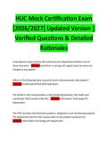 HUC Mock Certification Exam &lbrack;2026&sol;2027&rsqb; Updated Version &vert; Verified Questions & Detailed Rationales