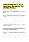 PORTH PATHOPHYSIOLOGY ACTUAL &NewLine;REVIEW SCRIPT 2026 QUESTIONS WITH &NewLine;SOLUTIONS GRADED A&plus; 