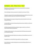 Barber 250 Practice test Questions and Correct Detailed Answers &lpar;Verified Answers&rpar; &vert;&vert;Already Graded A&plus;&vert;&vert;Newest Version