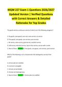 MQM 227 Exam 1 Questions 2026&sol;2027 Updated Version &vert; Verified Questions with Correct Answers & Detailed Rationales for Top Grades
